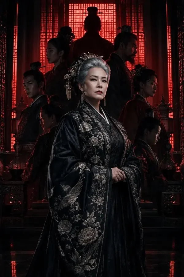 《我成全嫡孙抗旨退婚，他却慌了》竖版海报，银发老太君居前与侯府身影分层